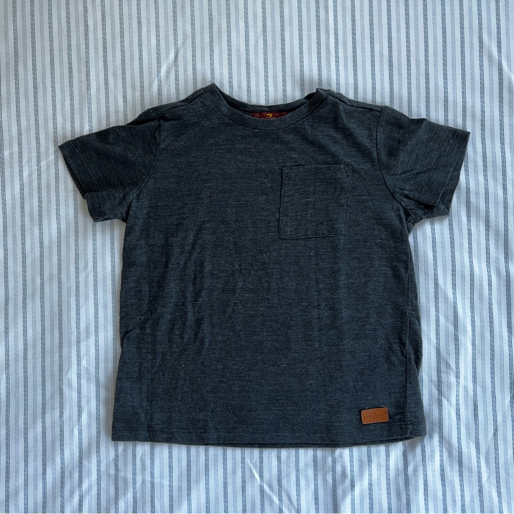 7 For All Mankind Boy’s Dark Gray T-Shirt with Pocket